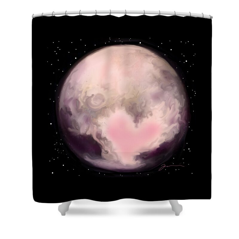 Pluto Shower Curtain featuring the painting Pluto by Jean Pacheco Ravinski