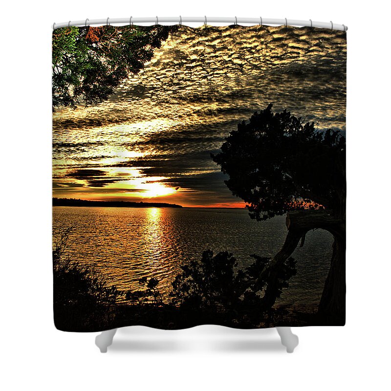 Cape Cod Shower Curtain featuring the photograph Pocasset Sunset by Bruce Gannon