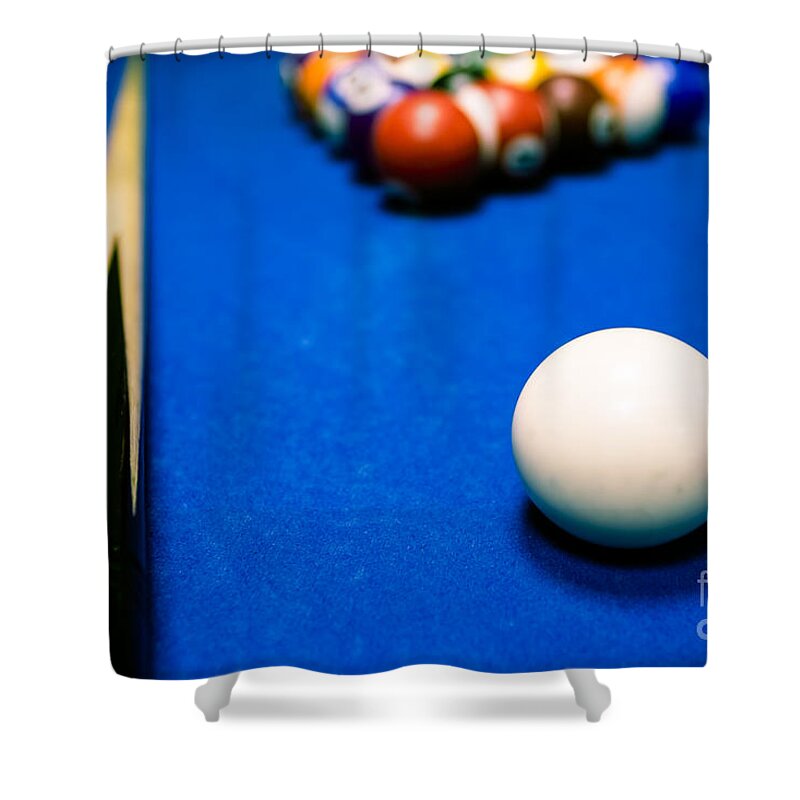 Pool Shower Curtain featuring the photograph 8 Ball Pool Table by Andy Myatt