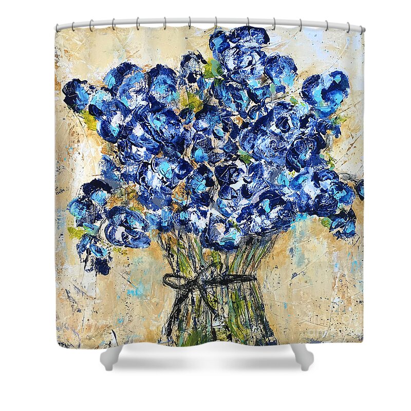 Floral Shower Curtain featuring the painting Pocket Full of Posies by Kirsten Koza Reed