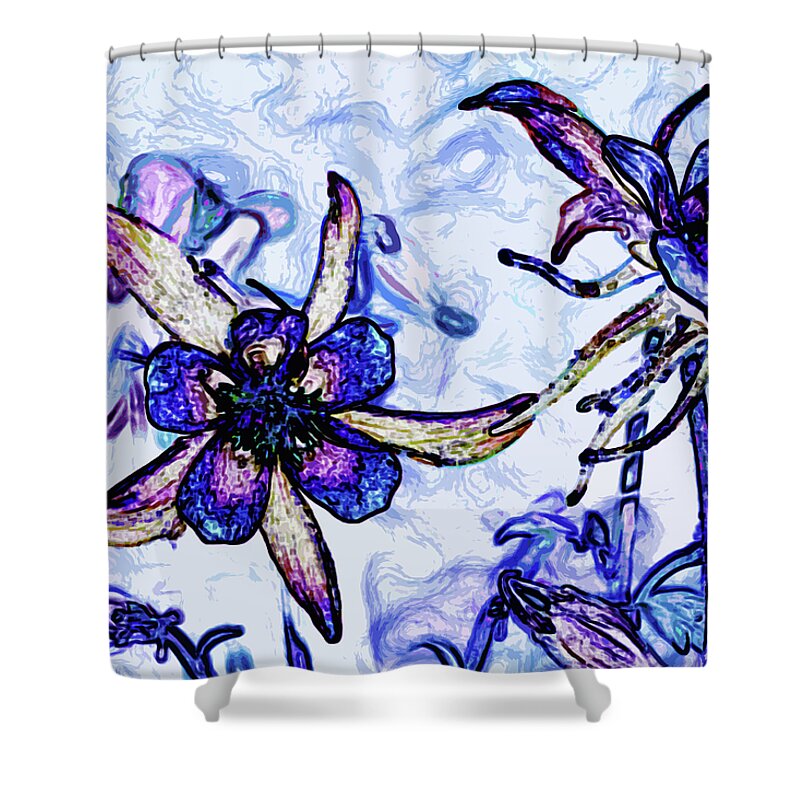 Nature Shower Curtain featuring the mixed media Poetry In Motion 3 by Angelina Tamez