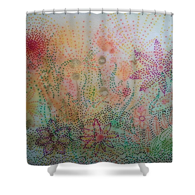 Point Shower Curtain featuring the painting Point # 3 by Sukalya Chearanantana