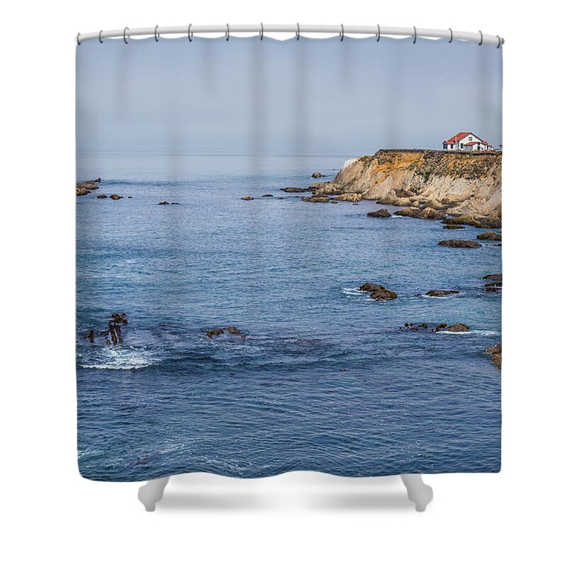 Landscape Shower Curtain featuring the photograph Point Arena Lighthouse and Coast by Marc Crumpler