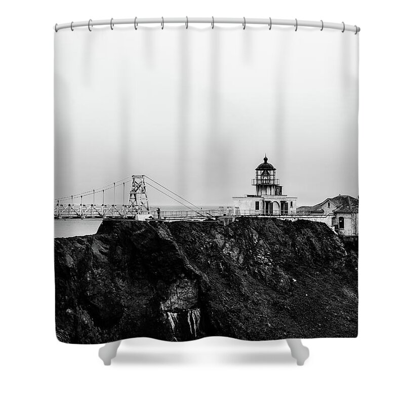Usa Shower Curtain featuring the photograph Point Bonita Lighthouse by Alberto Zanoni