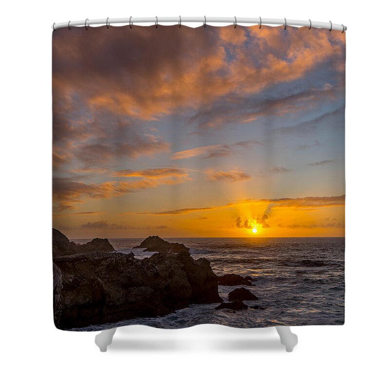 Point Lobos Shower Curtain featuring the photograph Point Lobos Sunset by Derek Dean