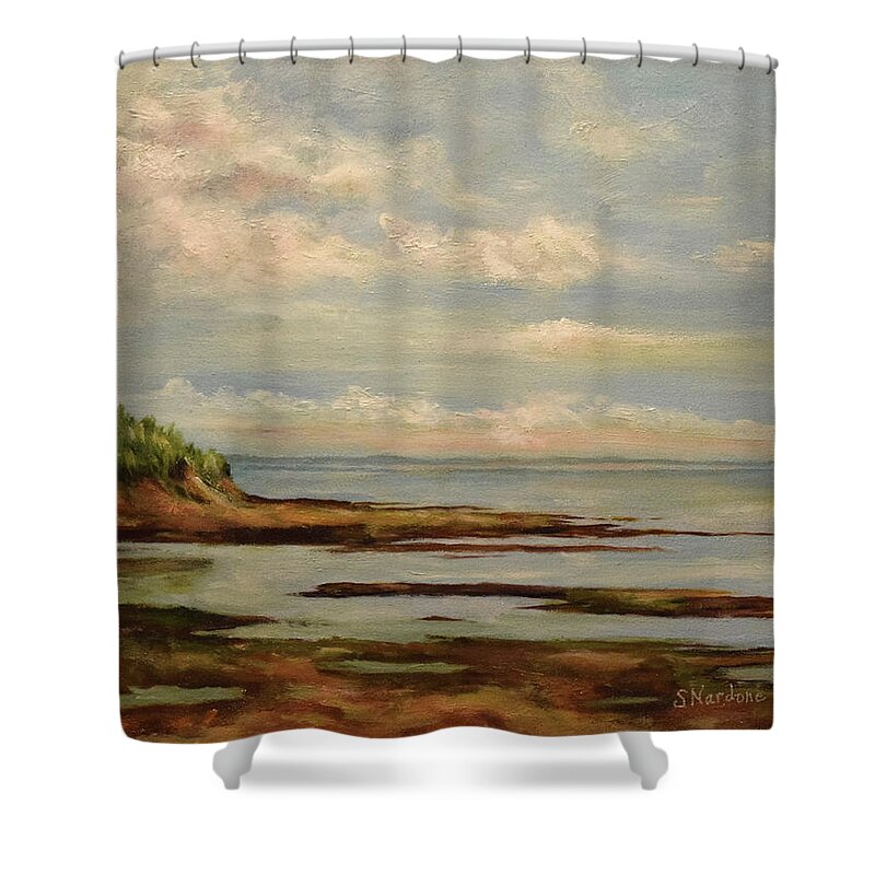 Prince Edward Island Shower Curtain featuring the painting Point Prime, PEI by Sandra Nardone