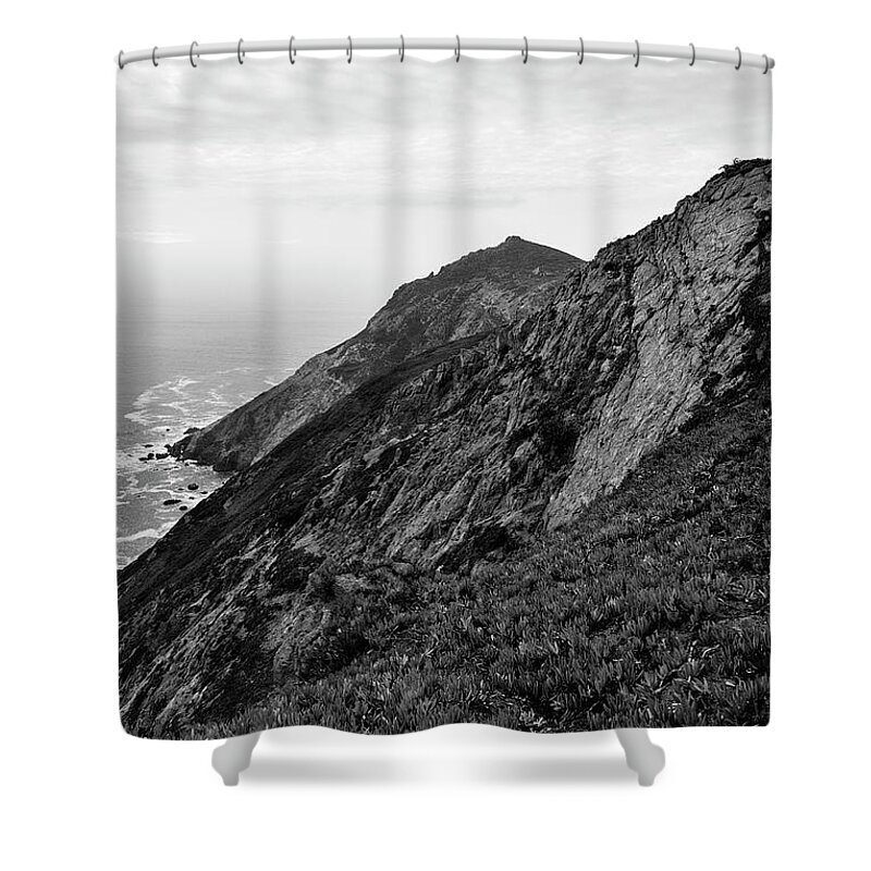 Point Shower Curtain featuring the photograph Point Reyes II BW by David Gordon