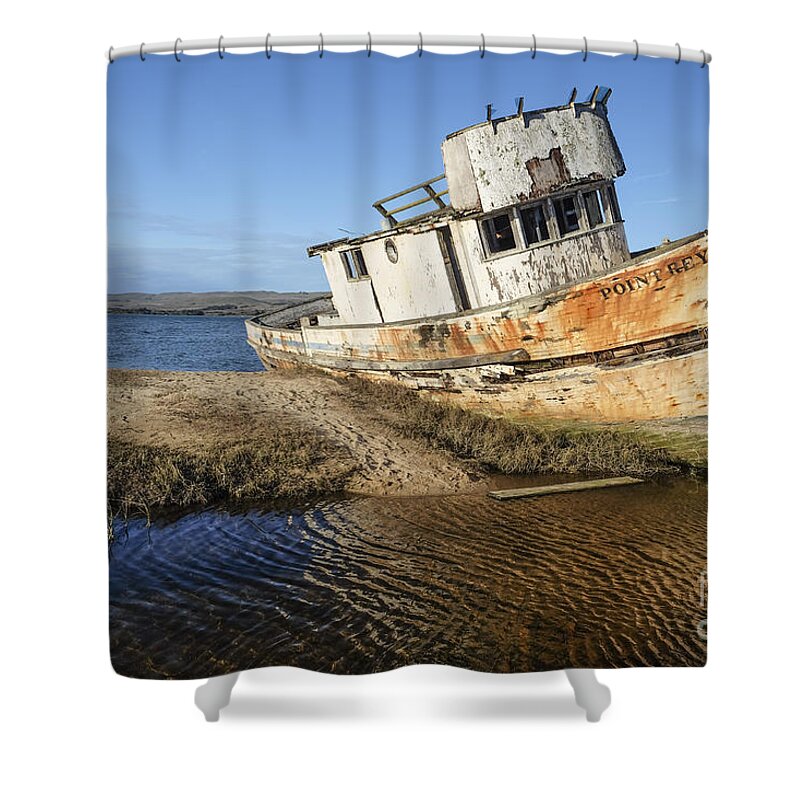 Point Reyes Shower Curtain featuring the photograph Point Reyes Shipwreck by Amy Fearn