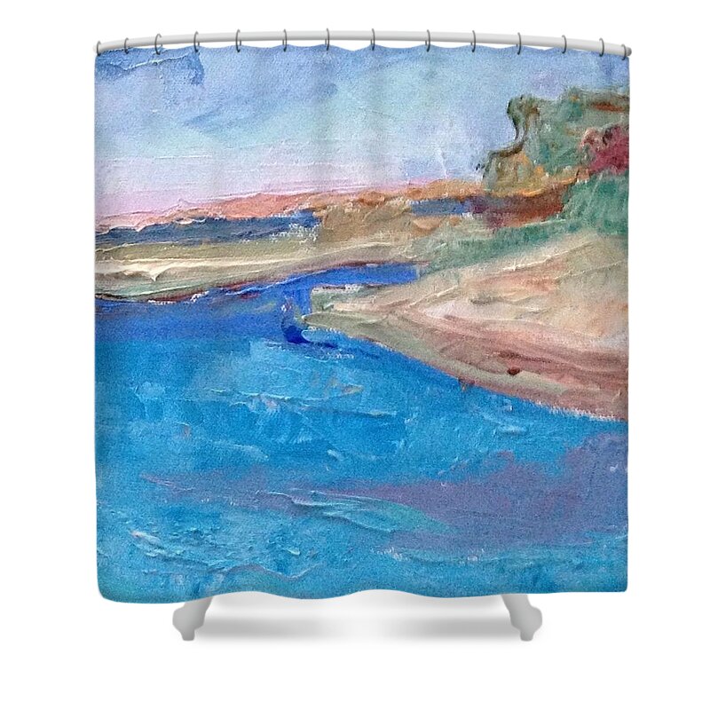 Palette Knife Painting Shower Curtain featuring the painting Point San Pablo by Suzanne Giuriati Cerny