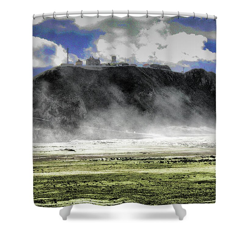 California Shower Curtain featuring the photograph Point Sur Lighthouse Abstract by Chuck Kuhn