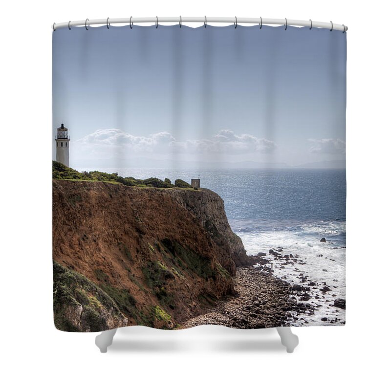 Angeles Shower Curtain featuring the photograph Point Vicente Lighthouse In Winter by Heidi Smith