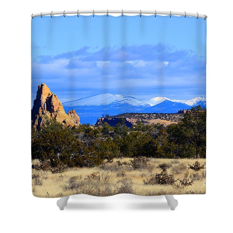 Southwest Landscape Shower Curtain featuring the photograph Point with a view by Robert WK Clark