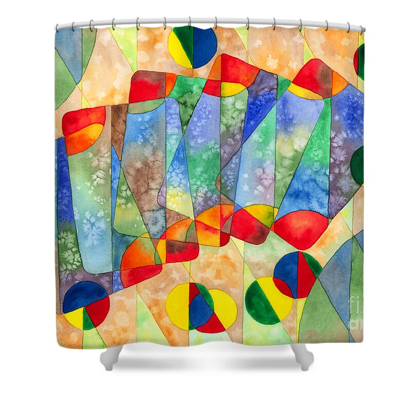 Artoffoxvox Shower Curtain featuring the painting Poker Abstract Watercolor by Kristen Fox