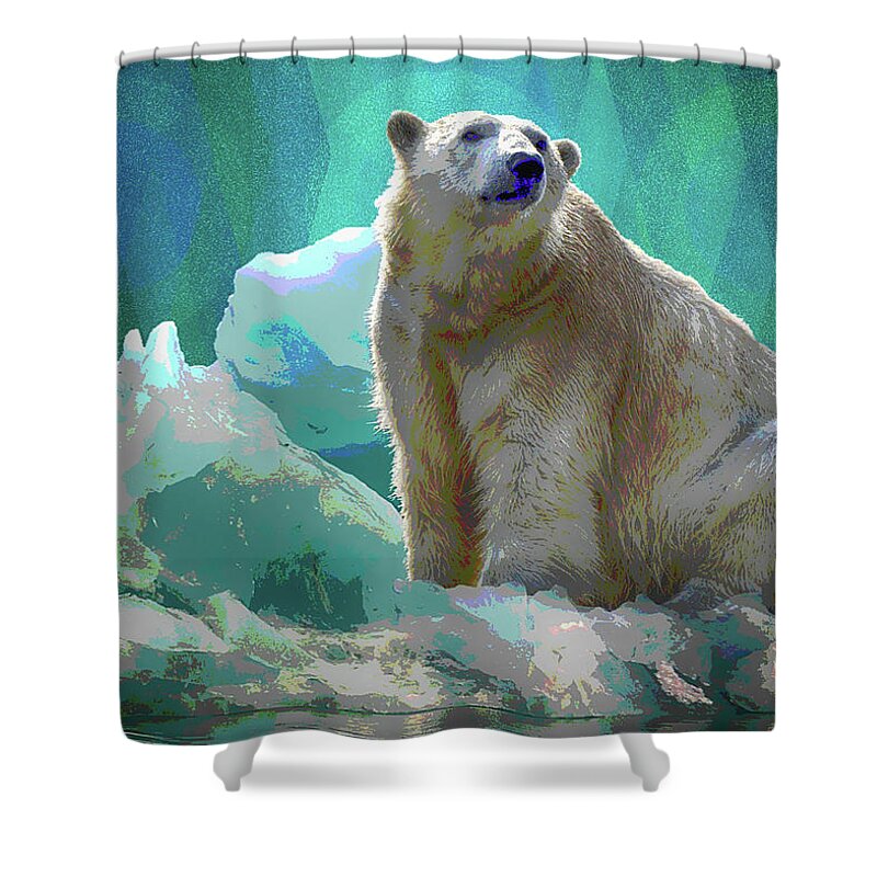 Polar Bear Shower Curtain featuring the digital art Polar Bear by Mimulux Patricia No