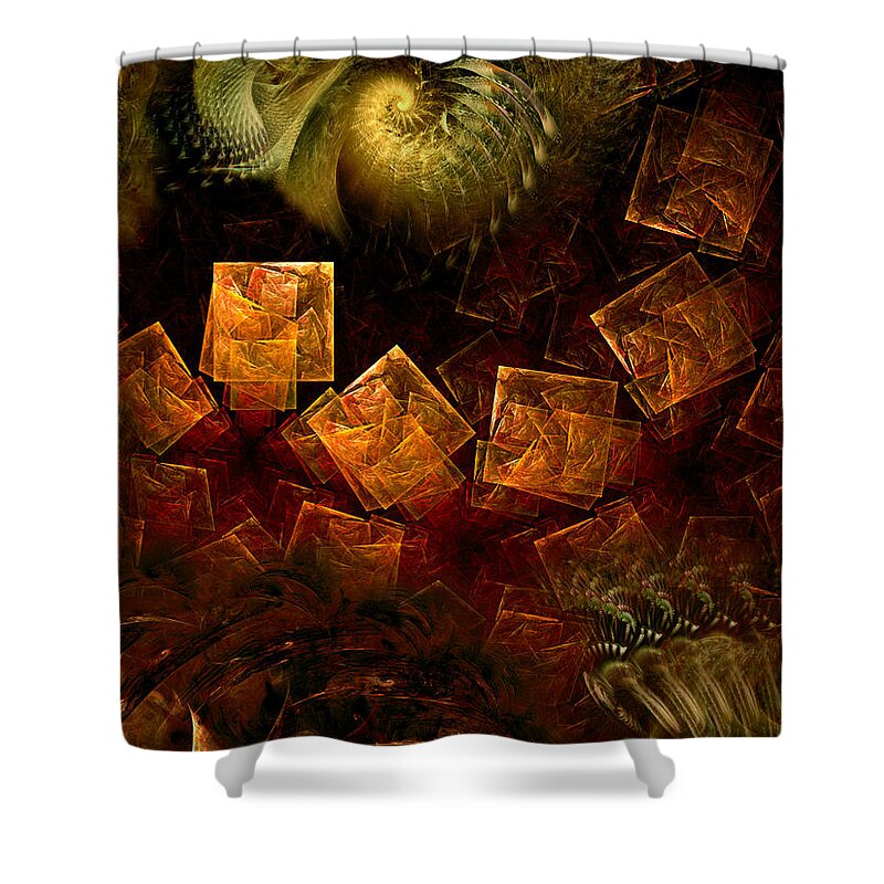 Abstract Shower Curtain featuring the digital art Political Dissonance by Casey Kotas