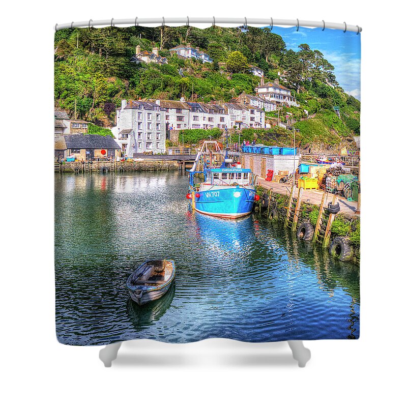 Polperro Shower Curtain featuring the photograph Polperro - Cornwall by Hazy Apple