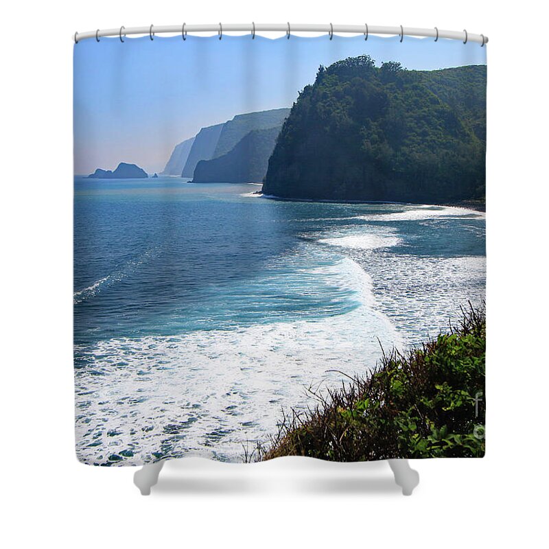 Landscape Shower Curtain featuring the photograph Polulu Beach Overlook by Mary Haber