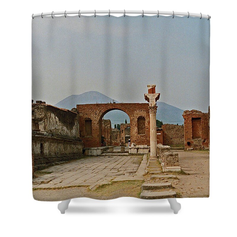 Ancient Ruins Shower Curtain featuring the photograph Pompeii today by Bess Carter