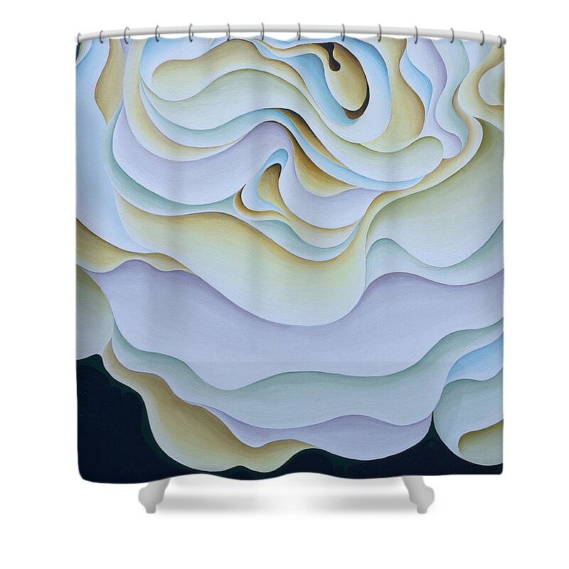 Zen Shower Curtain featuring the painting PondeRose by Amy Ferrari