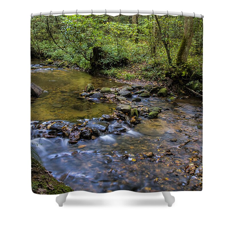 Cooper Creek Shower Curtain featuring the photograph Pool at Cooper Creek by Barbara Bowen