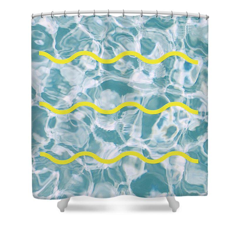  Shower Curtain featuring the digital art Pool Lines by Rafael Farias