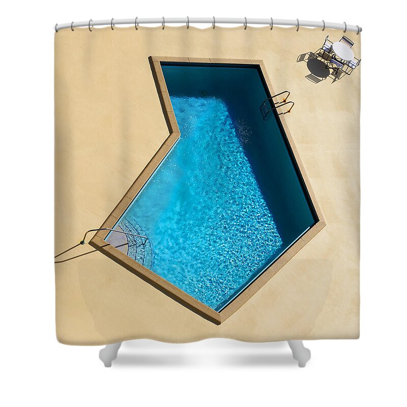 Swimming Pool Shower Curtain featuring the photograph Pool Modern by Laura Fasulo