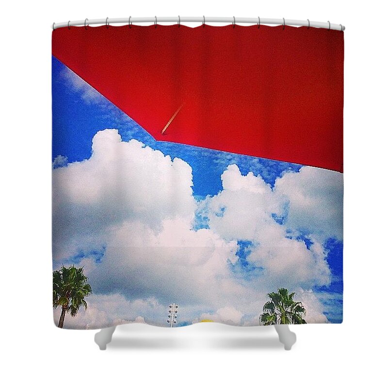 Umbrella Shower Curtain featuring the photograph Poolside by Kate Arsenault 