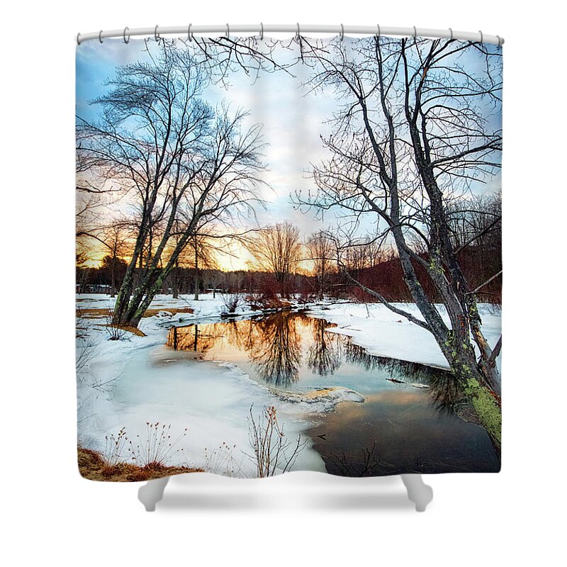 16-35 Shower Curtain featuring the photograph Poor Farm Brook by Robert Clifford