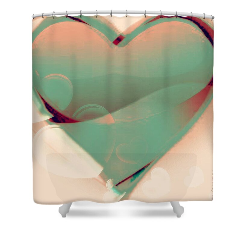 Heart Shower Curtain featuring the digital art pop heArt by Tg Devore