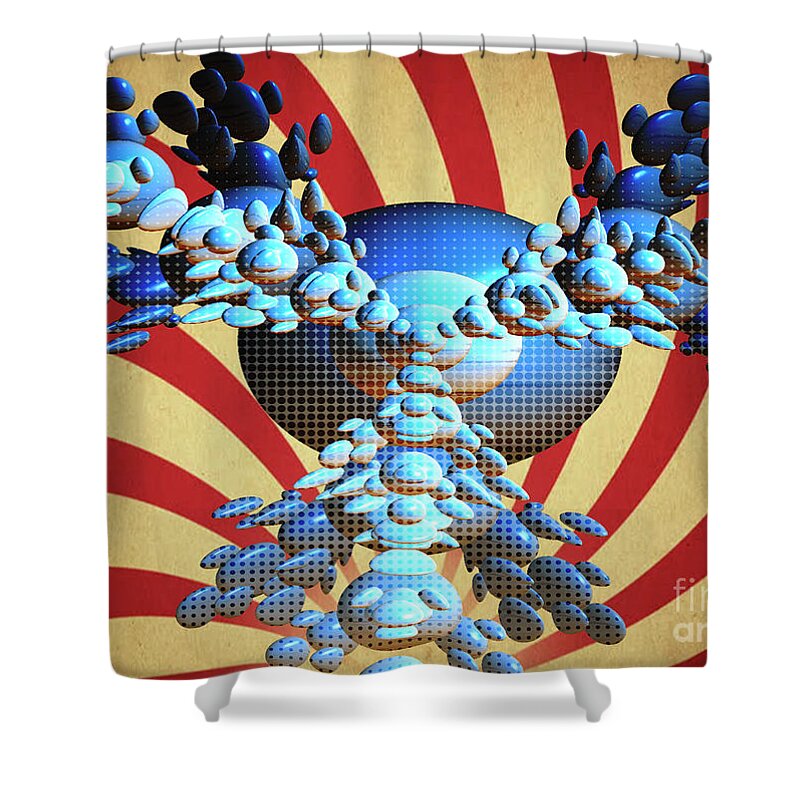 Fractal Shower Curtain featuring the digital art Pop Mints by Melissa Messick