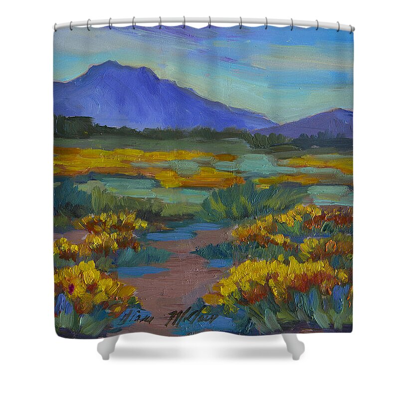 Poppy Shower Curtain featuring the painting Poppies at San Carlos by Diane McClary