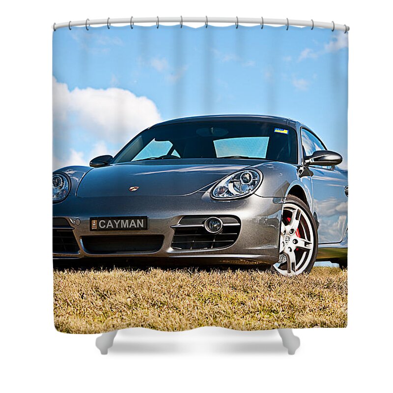 Porsche Shower Curtain featuring the photograph Porsche Cayman by Stuart Row