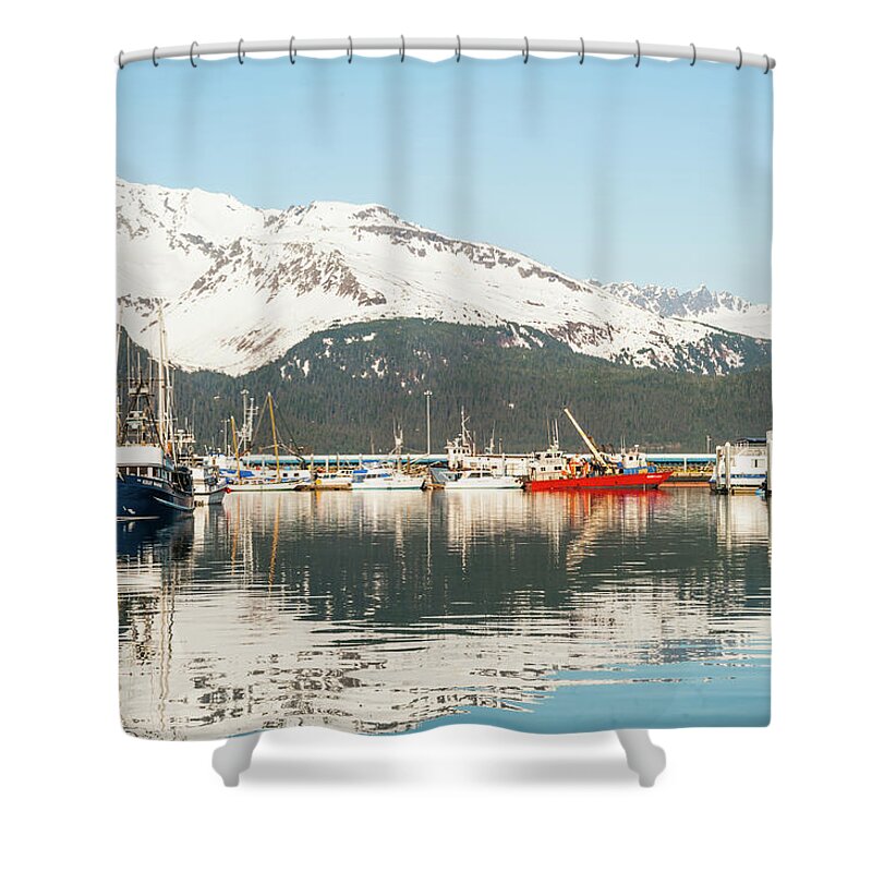 Photograph Shower Curtain featuring the photograph Port of Seward Alaska by Charles McCleanon