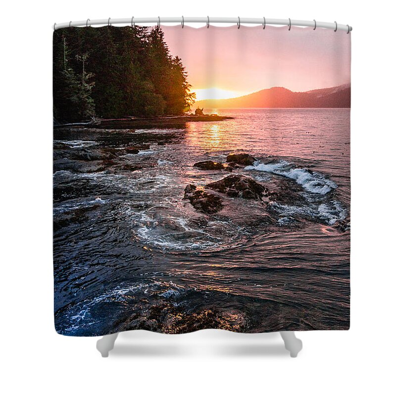 Scenery Shower Curtain featuring the photograph Port Renfrew Evening by Claude Dalley