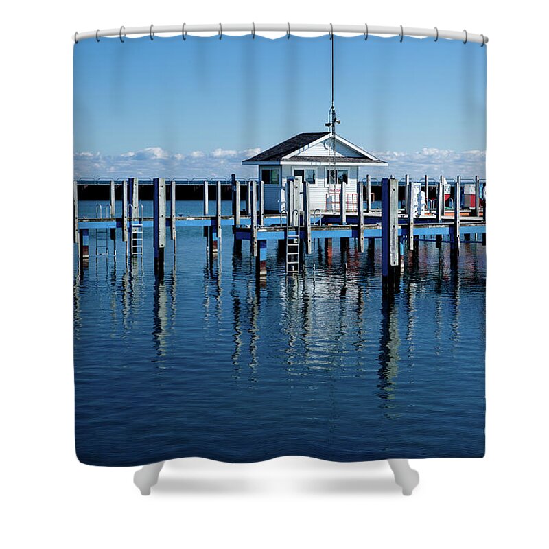 Port Sanilac Harbor Shower Curtain featuring the photograph Port Sanilac Harbor by Rich S