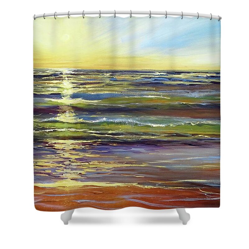 Lake Michigan Shower Curtain featuring the painting Port Sheldon by Sandra Strohschein