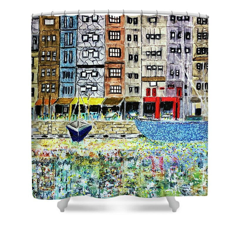 Contemporary Impressionist Shower Curtain featuring the painting Porta by Dennis Ellman