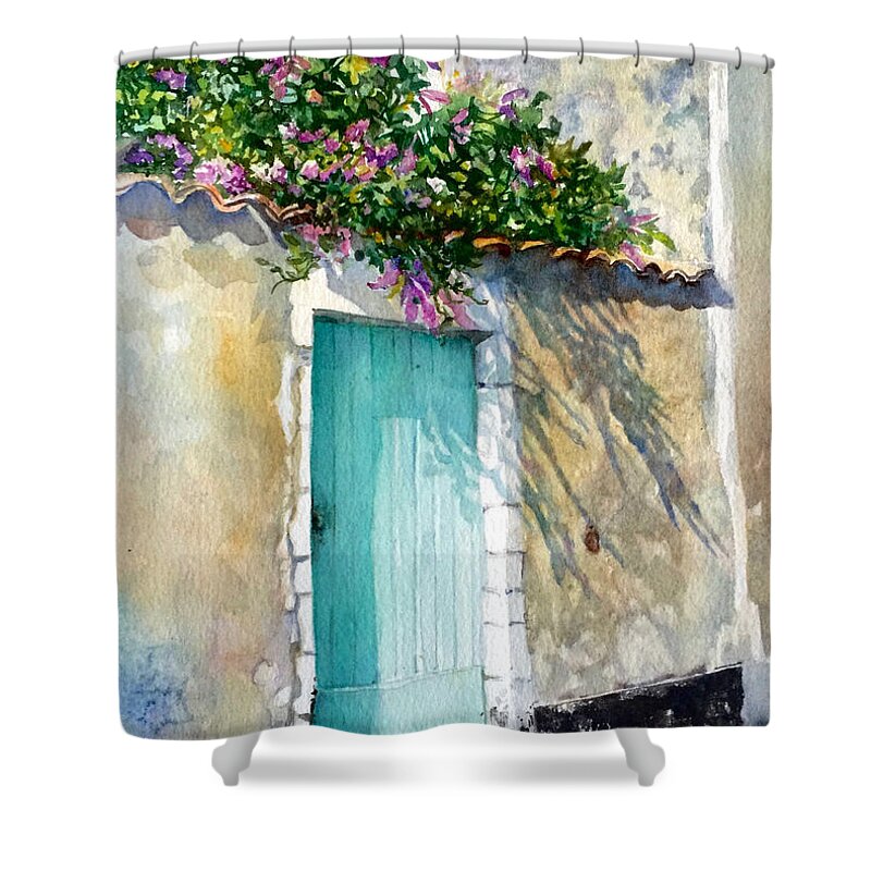 Sables D'olonne Shower Curtain featuring the painting Porte Verte - Les Sables d' Olonne Vendee - France by Francoise Chauray