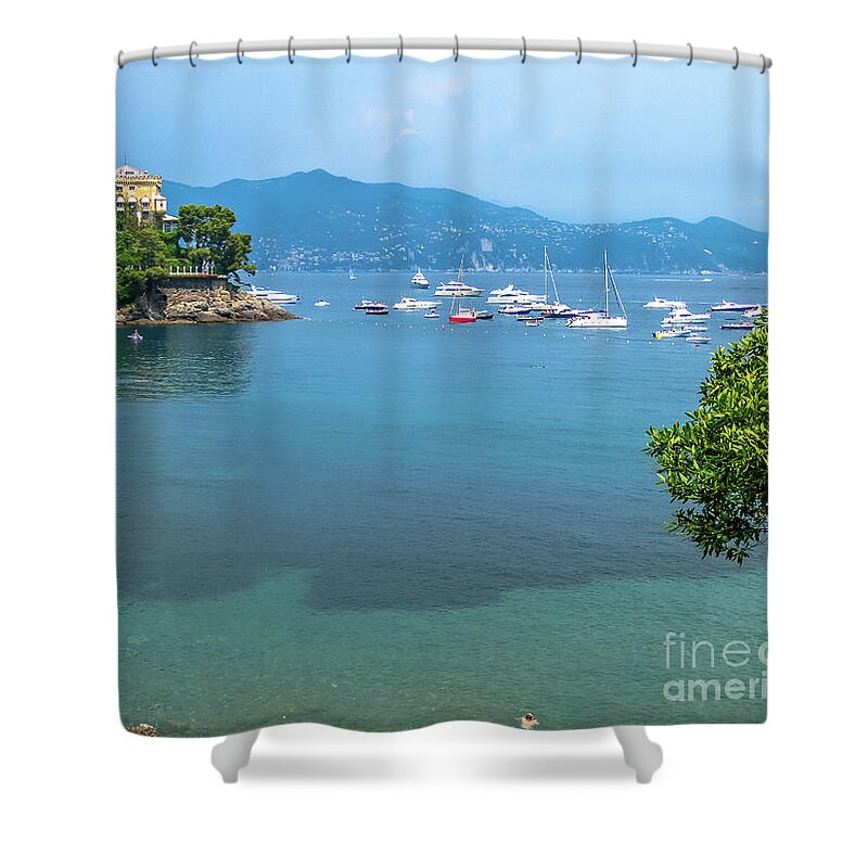 Portofino Shower Curtain featuring the photograph Portofino Natural Marine Area by Benny Marty