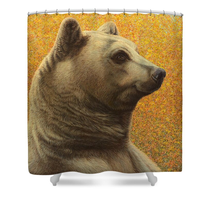 Portrait of a Bear Shower Curtain for Sale by James W Johnson