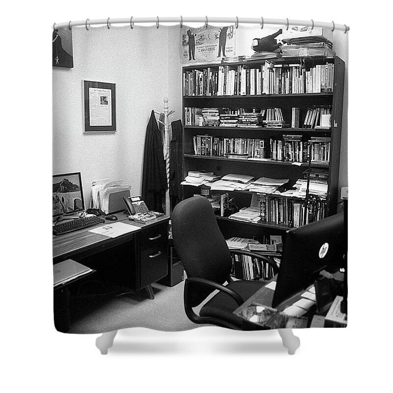 College Shower Curtain featuring the photograph Portrait of a Film/TV Professor's Office by Jeremy Butler