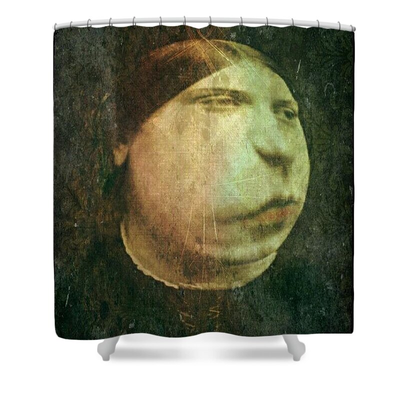 Vintage Woman Shower Curtain featuring the digital art Portrait of a Lady by Delight Worthyn