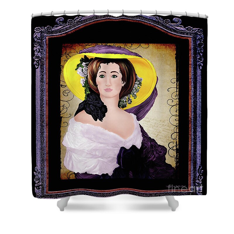 Fine Art Print Shower Curtain featuring the mixed media Portrait of a Victorian Lady by Patricia Griffin Brett