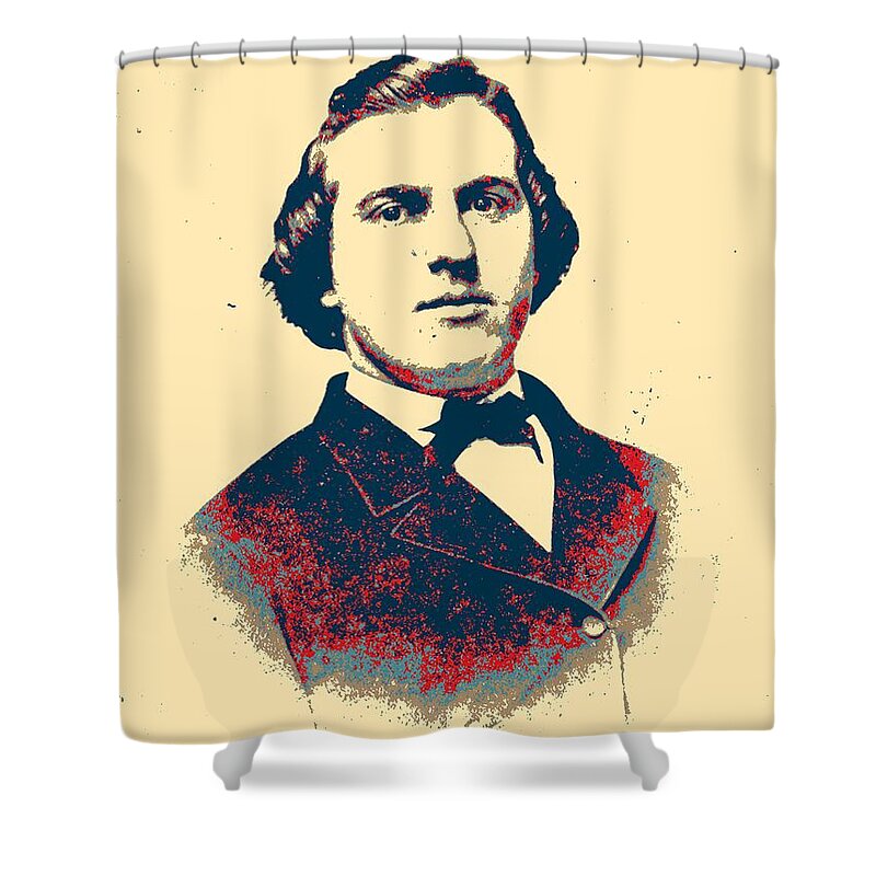 Man Shower Curtain featuring the painting Portrait of a youth from History Series. No 20 by Celestial Images