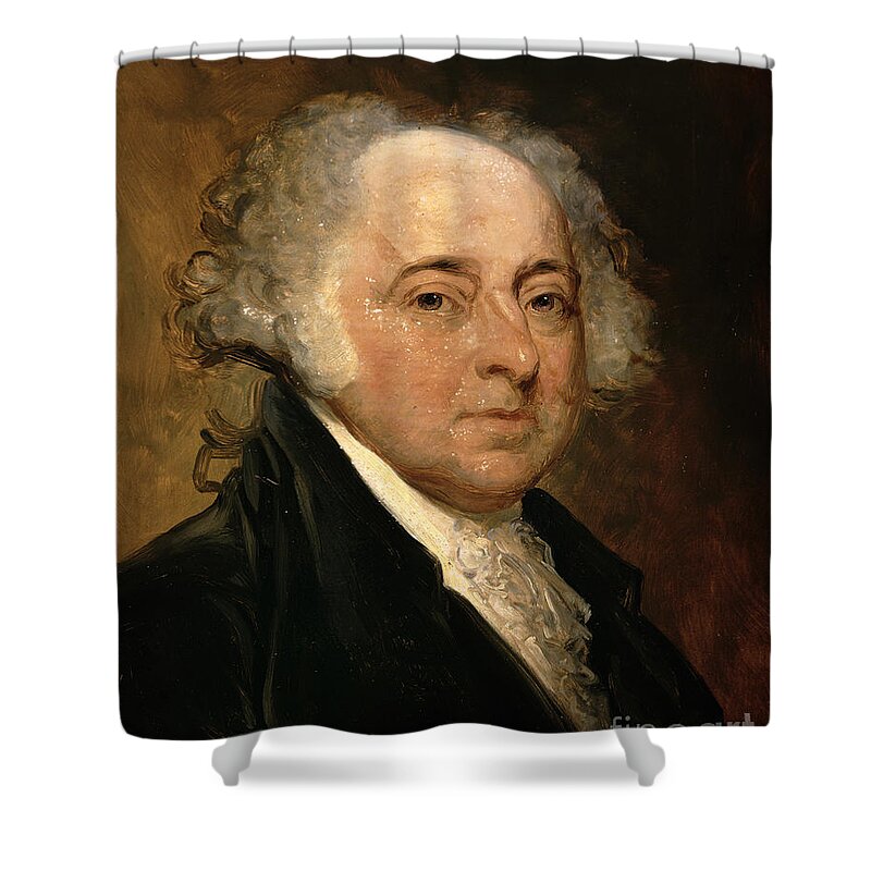 Portrait Of John Adams (oil On Canvas) By Gilbert Stuart (1755-1828) (after) Shower Curtain featuring the painting Portrait of John Adams by Gilbert Stuart