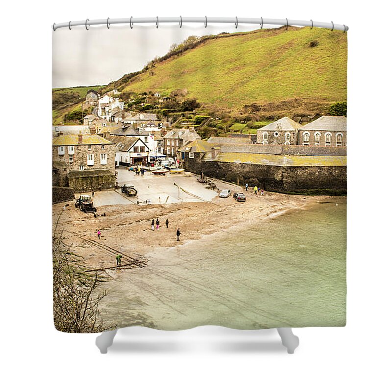Ocean Shower Curtain featuring the photograph Portwenn by Keith Sutton