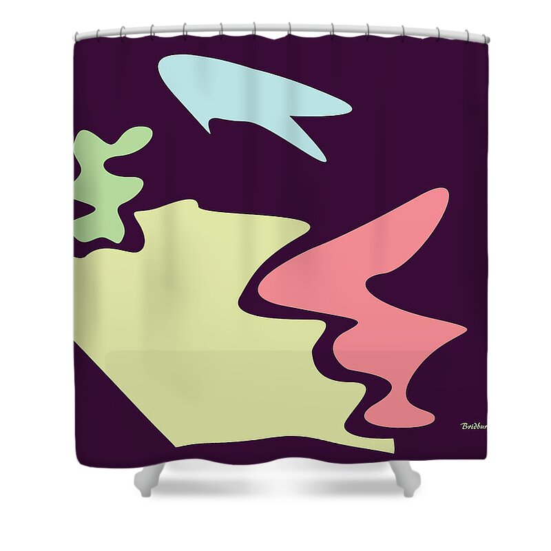 Abstract In The Living Room Shower Curtain featuring the digital art Post Miro by David Bridburg