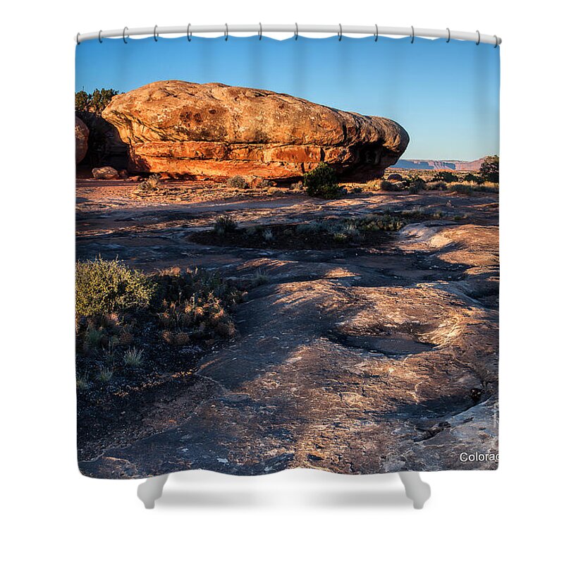 Canyonlands Landscape Shower Curtain featuring the photograph Pot Hole Trail by Jim Garrison