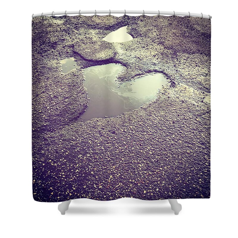 Pothole Shower Curtain featuring the photograph Pothole Love by Michelle Hoffmann