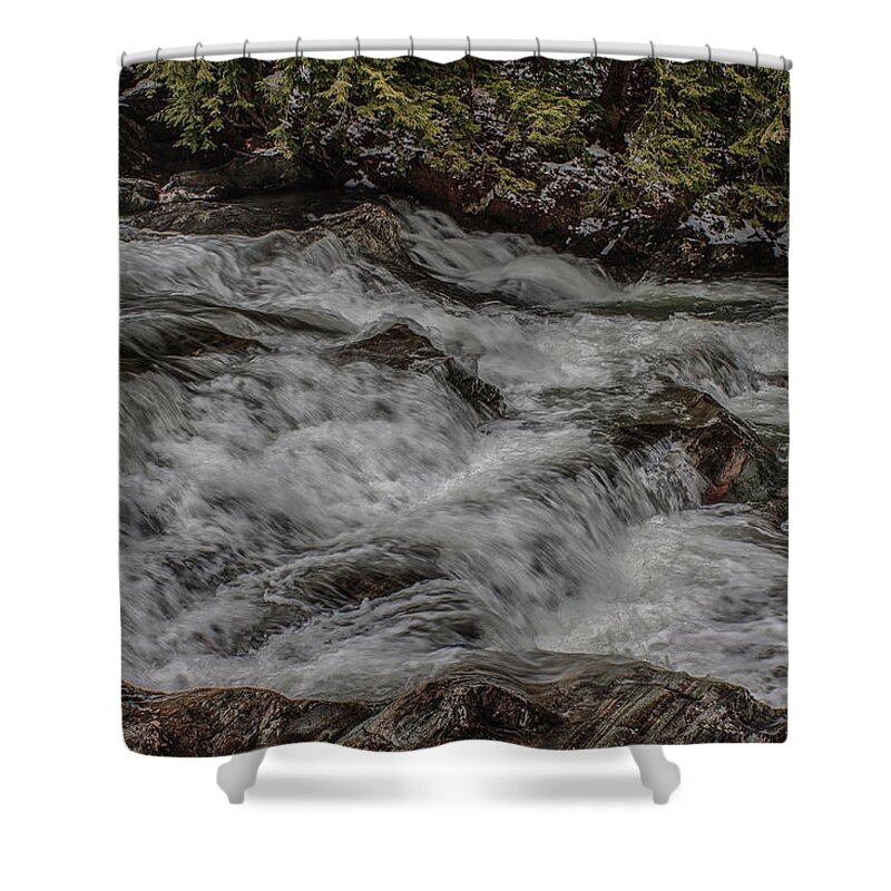 #jefffolger Shower Curtain featuring the photograph Pounding torrent by Jeff Folger